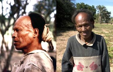 Links: Parojnai stark und gesund, einen Tag nachdem er 1998 kontaktiert wurde. Rechts: 2008 kurz bevor er an Tuberkolose starb. Bild: Survival