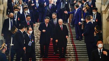 Russlands Präsident Wladimir Putin und Chinas Staatspräsident Xi Jinping nach dem Treffen am 21. März 2023 in Moskau Bild: Sputnik / Pawel Byrkin