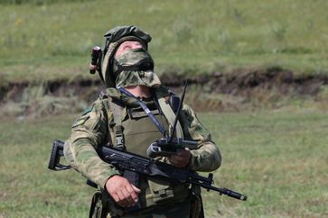 Symbolbild: Ein Kämpfer der russischen Territorialverteidigung bei einer Übung im Gebiet Belgorod, 2. August 2023. Bild: ANTON WERGUN / Sputnik