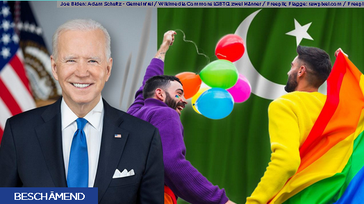 Bild: Joe Biden: Adam Schultz - Gemeinfrei / Wikimedia Commons LGBTQ zwei Männer / Freepik; Flagge: rawpixel.com / Freepik / AUF1 / Eigenes Werk