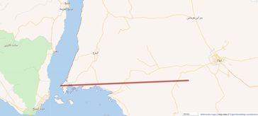 Lage von The Line im Nordwesten Saudi-Arabiens