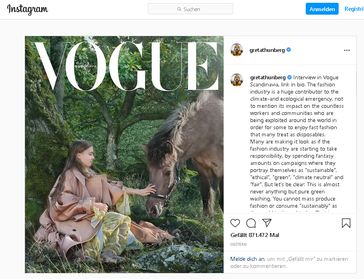 Greta Thunberg (2021) Bild: Screenshot Instagram: "https://www.instagram.com/p/CSUdXAKDRPl/?utm_source=ig_embed&utm_campaign=loading" / Eigenes Werk