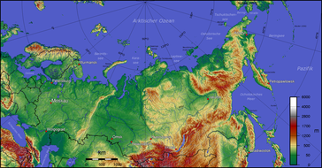 Topografie von Russland