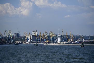 Blick auf den Hafen von Mariupol, 21. Juni 2022 Bild: Pawel Lissizyn / Sputnik