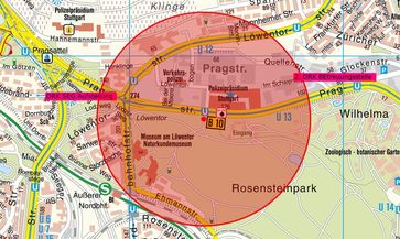 Evakuierungsradius um die allierte Bombe aus dem 2. Weltkrieg