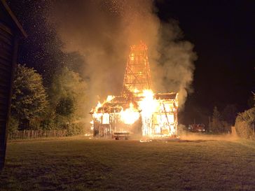 Salinenturm im Vollbrand Bild: Polizei