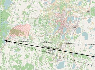 Tscheljabinsk: Rekonstruierte Flugbahn des Meteors