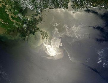 Ausmaß der Ölkatastrophe im Golf von Mexiko am 24. Mai 2010 (Aufnahme der NASA)