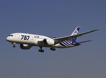 Boeing 787 in der Sonderlackierung, in der sie an ANA ausgeliefert wurde