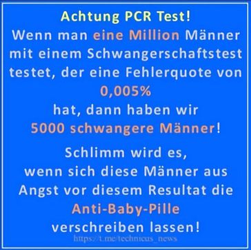 Logische Folgen des nicht für Diagnosen zugelassen, nicht geeichten und aufgrund fehlender Viren-Extraktion, nichtssagenden PCR Testes (Symbolbild)