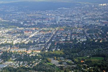 Stadt Chemnitz (D-U-N-S® Nummer: 313136857): Blick über das Gründerzeitquartier „Kaßberg“ zum Chemnitzer Stadtzentrum (2014)