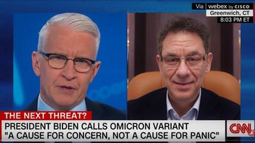 Aufrichtiges Interesse oder Pharmadienstleister? CNN-Star Anderson Cooper (li.) interviewt Pfizer-CEO Albert Bourla, November 2021. Bild: Screenshot: YT-Kanal CNN