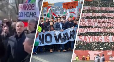 Bild: Protest Bulgarien: Screenshot Telegram; Demo Ungarn: Ignaz Bearth / Telegram; Fankurven-Choreo Serbien: Screenshot Twitter; Komposition: Wochenblick/Eigenes Werk