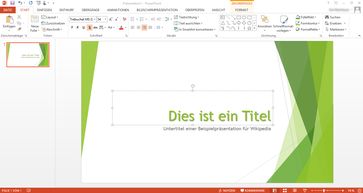 Screenshot von der Erstellung einer Titelfolie in PowerPoint