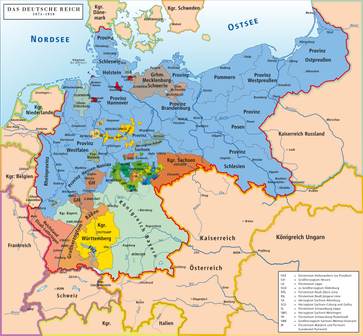Deutsches Reich von 1871 bis zum Ende des Ersten Weltkriegs und Sturz des Kaiserreiches