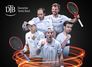 Dominik Koepfer, Tim Pütz, Jan-Lennard Struff, Kevin Krawietz, Peter Gojowczyk (v.l.n.r.) /  Bild: DTB - Deutscher Tennis Bund e.V. Fotograf: Deutscher Tennis Bund