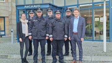 Foto zeigt v.l. Katrin Möllenkamp, Heinz-Josef Kley, Günter Wiechmann, Norbert Tenger, Sascha Schönherr, Christan Albert und Dieter Krone. Bild: Polizei