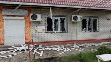 Ein zerstörtes Gebäude in der Region Belgorod Bild: Sputnik / Taissija Liskowez