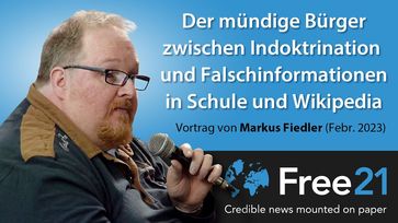 Bild: SS Video: "Indoktrination und Falschinformationen in Schule und Wikipedia - Vortrag Markus Fiedler - Free21.org" (https://youtu.be/zYh86aRRmFw) / Eigenes Werk