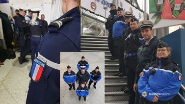 Deutsche Beamte aus Bad Bergzabern und Beamte der französischen Géndarmerie gehören zur "DFEE". Bild: Polizei