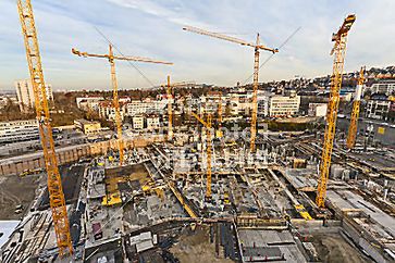 Ein ehemaliger Stadtpark mit alten Bäumen, heute Großbaustelle der Bahn (Stuttgart21)