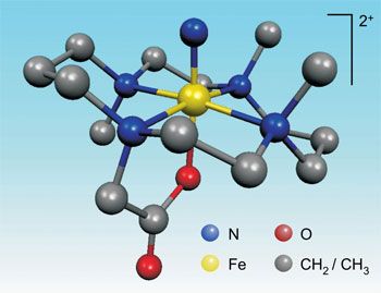 Die Struktur des neuartigen Nitrido-Komplexes. Bild: John F. Berry / Max-Planck-Institut für bioanorganische Chemie