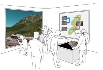 Wissenschaftler an der Bauhaus-Universität Weimar entwickeln neue Präsentationssysteme und Visualisierungstechniken zur gemeinsamen Exploration des virtuellen Val Camonica und seiner prähistorischen Felskunst.
Quelle: Bauhaus-Universität Weimar, Professur Systeme der Virtuellen Realität (idw)