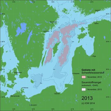 Abb. 1: Zentrale Ostsee im November 2013 – Situation vor dem Salzwassereinbruch.
Quelle: (IOW) (idw)