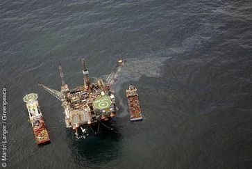 Ölförderanlage Ninian Southern. Bild: Martin Langer / Greenpeace
