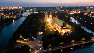 Archivbild: Abendlicher Blick auf die Kneiphof-Insel in Kaliningrad. Bild: Sputnik