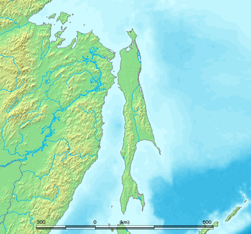 Topographische Karte von Sachalin