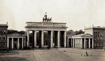 Das Brandenburger Tor im Königreich Preußen, um 1855