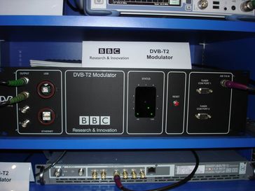 DVB-T2-Modulator von der BBC entwickelt. Versuch anlässlich der IBC 2008 in Amsterdam