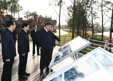 Chinese President Xi Jinping inspects Yangzhou, east China's Jiangsu Province, November 13, 2020. Bild: Xinhua