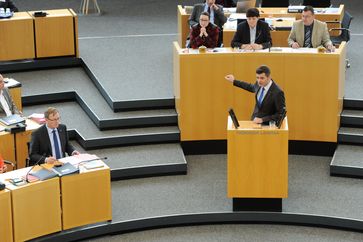 Oppositionsführer Mike Mohring im Thüringer Landtag (2014)