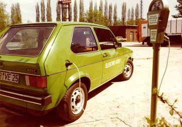 Der Elektro-Golf I (1976). Bild: "obs/Volkswagen"