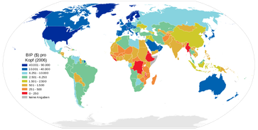 Länder nach Bruttoinlandsprodukt (BIP) pro Kopf, 2006