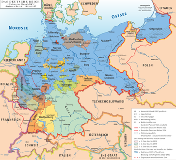 Karte der Weimarer Republik (Deutsches Reich)