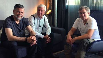 v.l.n.r. Kayvan Soufi-Siavash, Jürgen Elsässer und Michael Ballweg Bild: apolut / Eigenes Werk