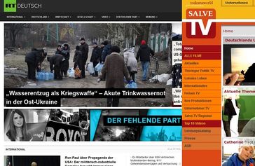 Collage der Webseiten von RT Deutsch und Salve.TV