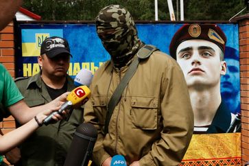 Leader of the pro-Ukrainian Donbass Battalion Semen Semenchenko (2 June 2014)