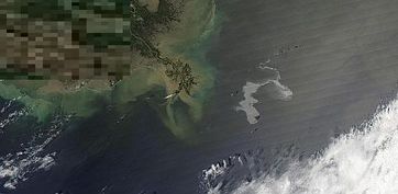 NASA-Satellitenaufnahme von Ölpest am 25. April. Bild: dts Nachrichtenagentur