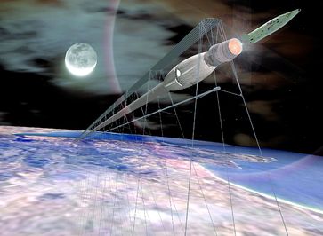 StarTram Generation 2, a megastructure more ambitious than Gen-1, reaching above 96% of the atmosphere's mass.