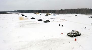 Archivbild: Gemeinsame russisch-weißrussische Militärmanöver auf einem Übungsplatz bei Brest, 23. Dezember 2022. Bild: VERTEIDIGUNGSMINISTERIUM DER RUSSISCHEN FÖDERATION / Sputnik