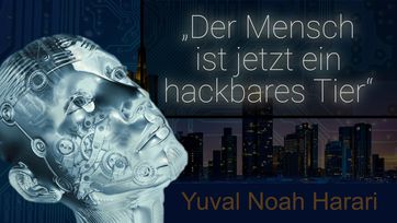 Bild: SS Video: "Yuval Noah Harari: „Der Mensch ist jetzt ein hackbares Tier“" (www.kla.tv/23931) / Eigenes Werk