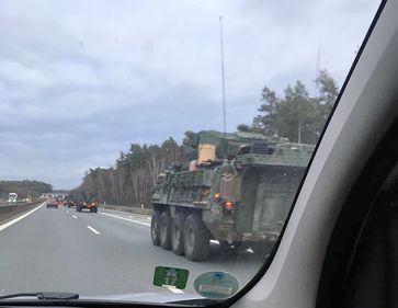 Militärkonvoi unterwegs Richtung Berlin (Feb. 2019)