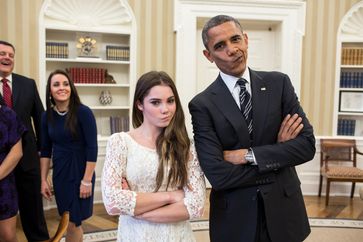 McKayla Maroney mit PrÃ¤sident Barack Obama (2012)