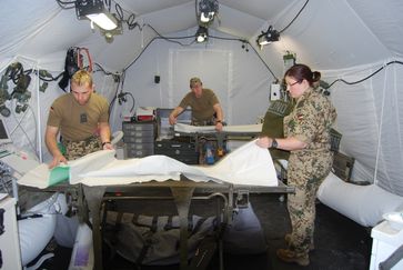 Sanitätsdienst der Bundeswehr: Übungsaufbau eines Feldlazaretts