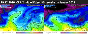 Es wird im Januar 2021 eisig und schneereich werden in Europa: Ingesamt kühlt das Klima immer weiter ab, Stand 31.12.2020