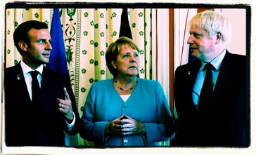 Merkel, Johnson und Macron (2020)